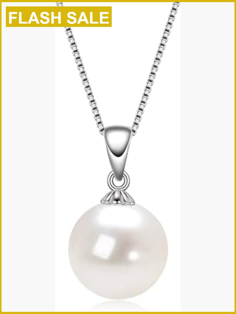 Genuine Freshwater Cultured Pearl Pendant Necklace - Sterling Silver